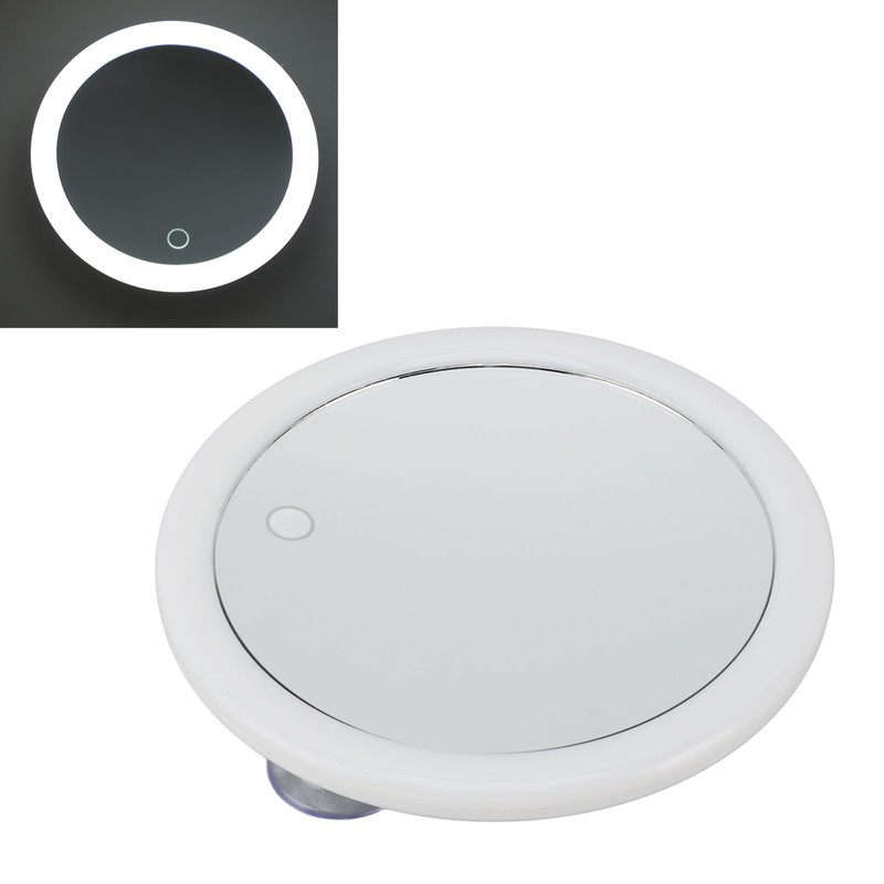5.6inch Handheld Magnifying Makeup Mirror Triple Suction Cup 10X Magnification