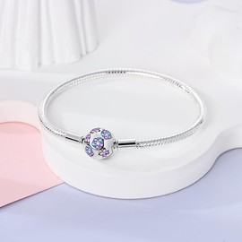 Pandach Women's Bracelet, 925 Sterling Silver Snake Link Bracelets for Valentine's Day, Mother's Day, Birthday, Christmas, Gift for Women, Girlfriend, Mum, CMB061, Sterling Silver