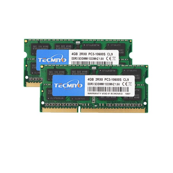 Techmiyo 1.5V DDR3 4GB Laptop Memory 4GB 1333 (PC3-10600) 2 x 4GB 204Pin CL9 Non-ECC SO-DIMM