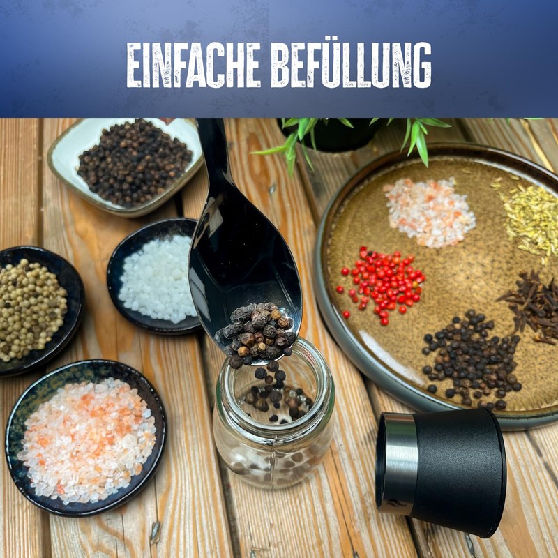 Grillfürst Spice Mill Set of 3 with Infinitely Adjustable Ceramic