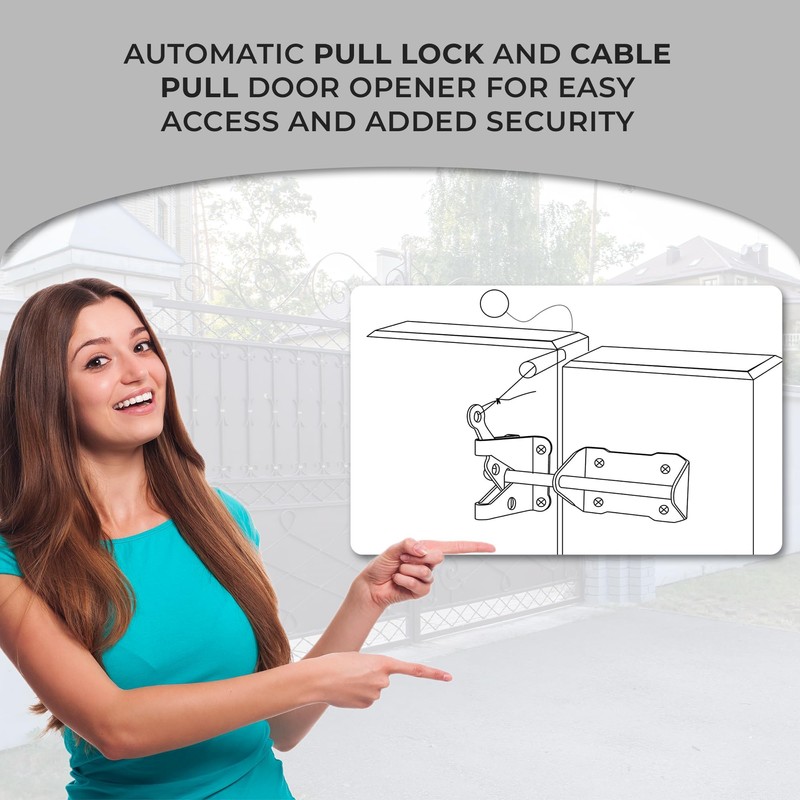 Heavy Duty Self Locking Gate Latch for Wooden Fence with