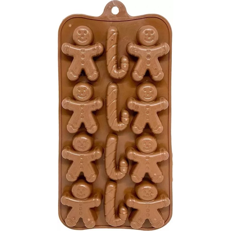 Unbranded Christmas Silicone Ice Cube Trays, Candy Molds Gingermen Cane