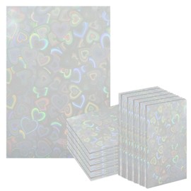 TRC-008 Card Sleeves, Hologram Heart Pattern, White, 2.4 x 3.6 inches (61 x 91 mm), 50 Pieces, White, Large Capacity, K-POP Trading Cards, Photo Cards, Cheki, Pushing Activity, Trading Cards,
