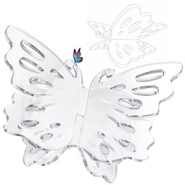 JiuYiSan Butterfly Acrylic Book Stands - Book Holders for Magazine, Art, Cook Book, Bible Stand - Rounded Corners, Sleek Transparent - Lightweight Yet Sturdy-8mm, 12" x 7" x 5.3"