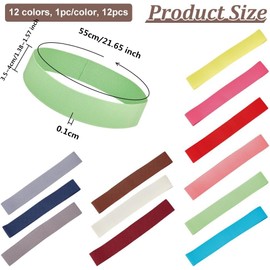 OLYCRAFT Pack of 12 Stretchy Hat Bands 3.5 ~ 4 cm Wide Panama Hat Band Western Cowboy Hat Band Flat Elastic Hat Band Straw Hat Decoration for Men and Women Straw Hat Accessories
