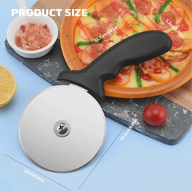 QINXUANGE Pizza Cutter, Professional Pizza Slicer, Stainless Steel Blade and Plastic Handle Anti-Slip with Ergonomic Design,Multifunctional Kitchen Pizza Cutter Black.