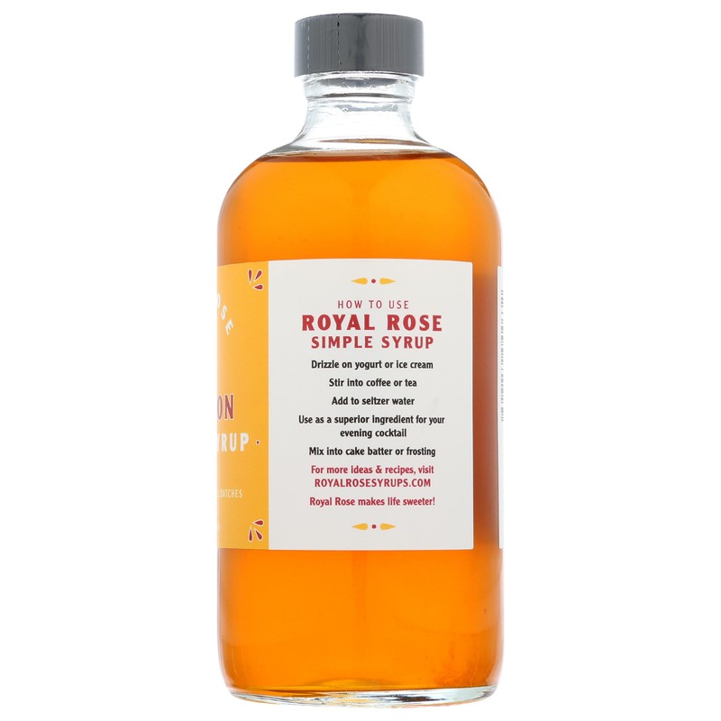 ROYAL ROSE Organic Simple Saffron Syrup, 8 FZ