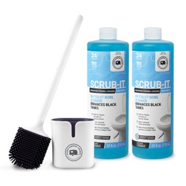 Unique RV Toilet Cleaner Combo Pack - Scrub-It 24 oz. (Pack of 2) and RV Toilet Brush, Packaging May Vary
