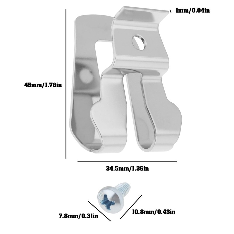 OTOTEC Pack of 20 Stainless Steel Belt Clip Replacement Part