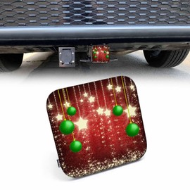 Beabes Christmas Car Towing Hitch Covers Blur Christmas Ball Stars Sparkle 2" Receiver Hitch Cover, Hitch Cover Protects Your Trailer Hitch Receiver from Dirt Water and Rust