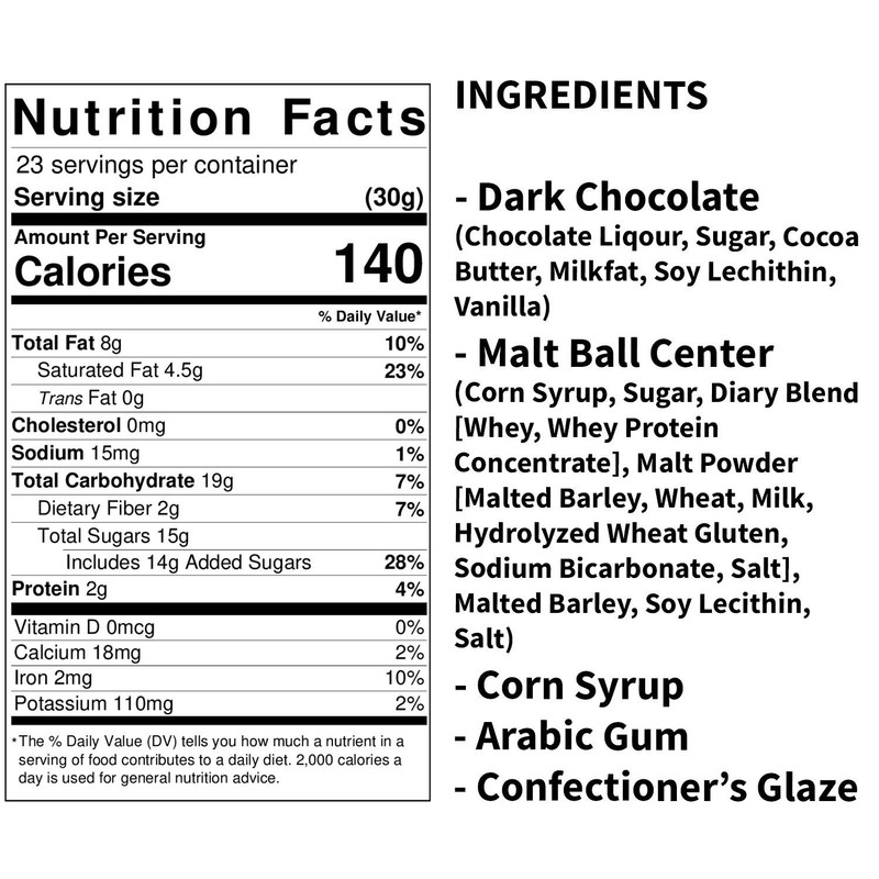 Dark Chocolate Covered Malted Milk Balls - (1.5 pound bag)