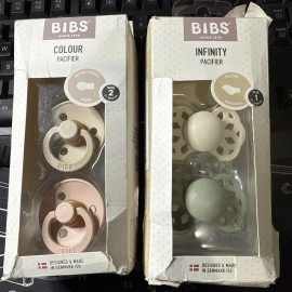 BIBS Pacifiers  Infinity/ Colour Nipple 2 PACK X2, Size 0-6 Months Size 1-2
