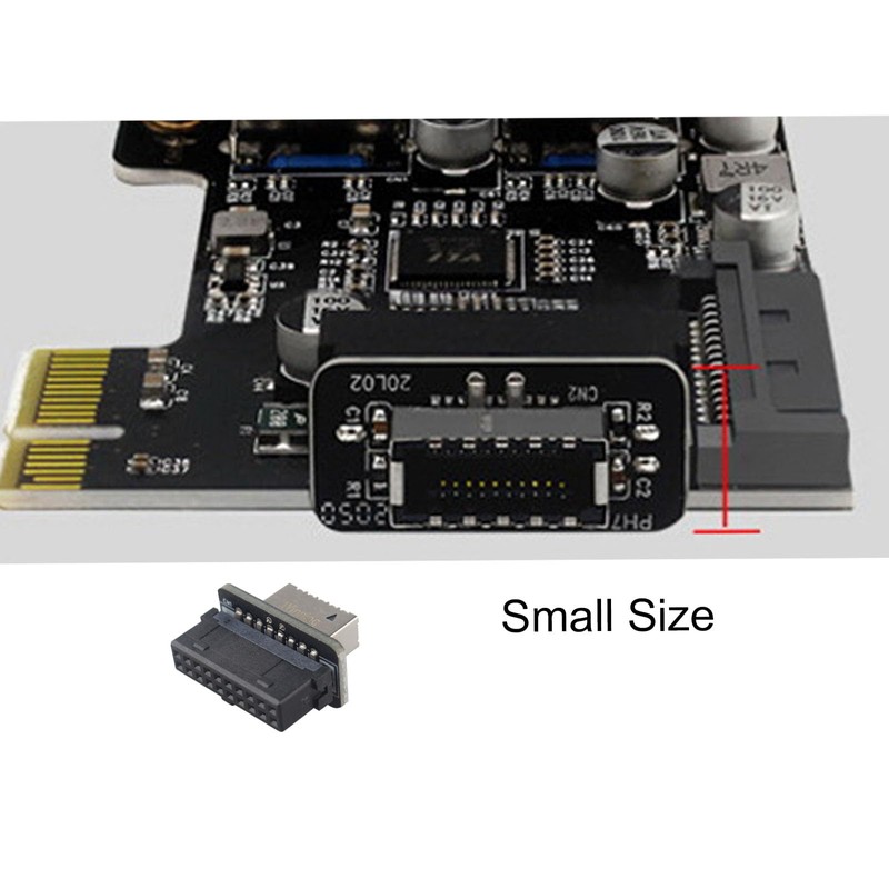 HALJIA USB 3.0 19 Pin to Type E Adapter Vertical
