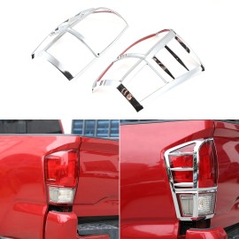 cartiangous Fit For Toyota Tacoma 2016-2022 ABS Chrome 2pcs Tail Light Bezel Cover Trim