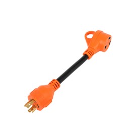 RV Generator Adapter NEMA L14-30P to TT-30R Camper Plug, 4 to 3 Prong Dryer Adapter with Handle, Heavy Duty 30 Amp Twist Lock to Inlet Box, Waterproof 4 Prong Range Generator Cord ETL Listed