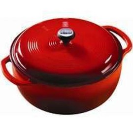 NEW LODGE EC6D43 DUTCH OVEN 6 QUART RED ENAMEL CAST IRON SALE 4692901