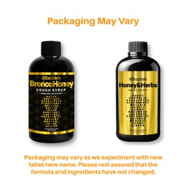 HoneyPlusCo | Honey&Herbs - Natural Honey Cough & Cold Relief +Immune Support - BroncoHoney (Reinforced with Propolis, Garlic, Lemon, Mint, Eucalyptus & More for Cough, Cold, Allergy) - 12 Oz