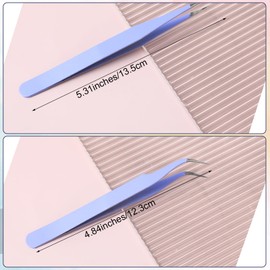 ElevateTech 4 Stücke Pinzette Spitz, Edelstahl Geraden und Gebogenen Spitzen Pinzetten Professionelle Präzisions Pinzette Wimpern für Wimpern Erweiterungen, Mitesser Entferner, Augenbrauen Entfernung