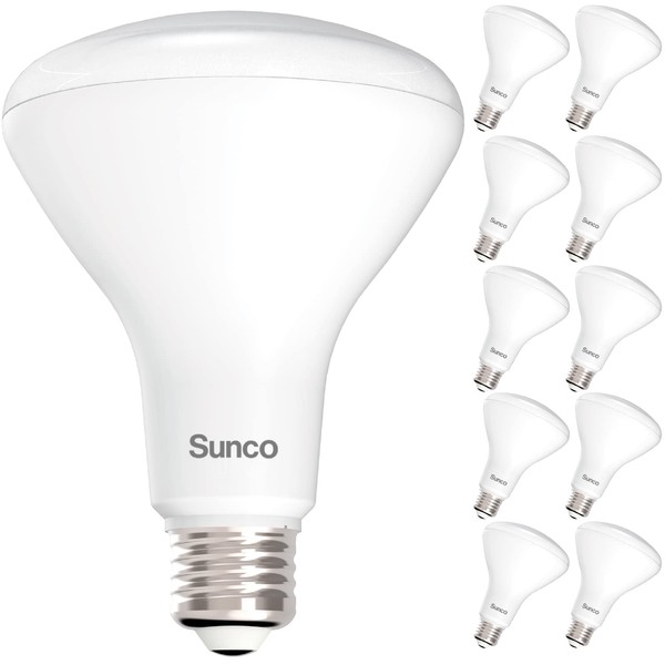 Sunco Lighting 10 Pack BR30 LED Bulbs, Indoor Flood Lights 11W Equivalent 65W 5000K Daylight, 850 Lumens, E26 Base, 25K Lifetime Hours, Interior Dimmable Recessed Can Light Bulbs - UL & Energy Star