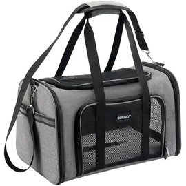 Transportador de perros para gatos aprobado por aerolíneas para perros pequeños, medianos y cachorros, plegable, bolsa de viaje para cachorros de