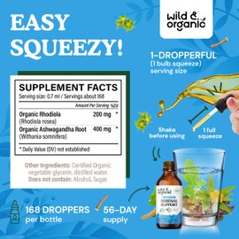 Wild & Organic Adrenal Support Tincture 4 fl oz & Immune Mushroom Tincture 4 fl oz