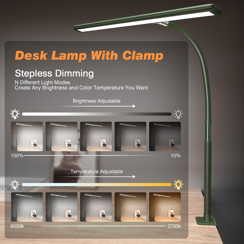 Airlonv LED Desk Lamp for Office Home, Eye-Caring Desk Light