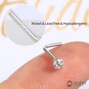 OUFER 20G Nose Piercing, 925 Silver Nose Ring, L-Shape Nose