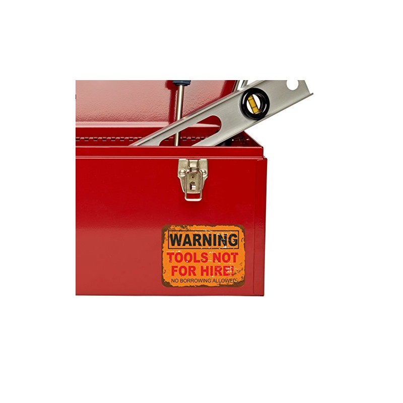 2 x 10cm Tool Box Warning Vinyl Sticker Car Bike