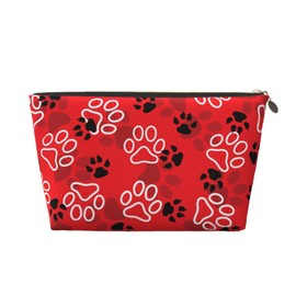 Cute Dog Cosmetic Bag, Funny Dog Paw Pattern Makeup Bag, Dogs Lovers Gifts for Women, Toiletry Bag Small Zipper Pouch Travel Essentials