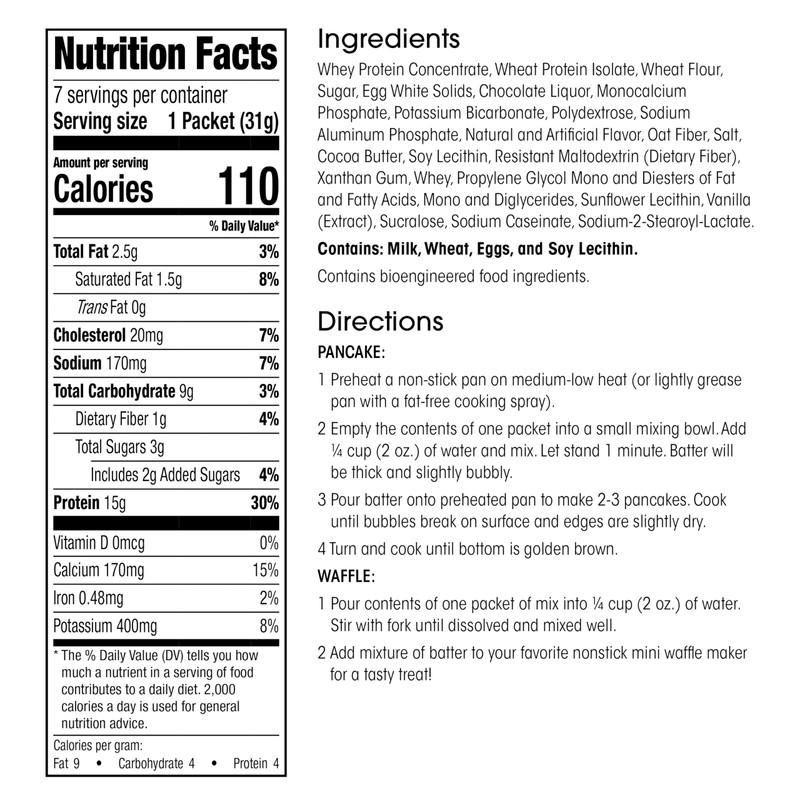 Wonderslim Protein Pancake & Waffle Mix, Chocolate Chip, Low Sugar