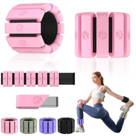 Sonkoloro Adjustable Wrist and Ankle Weights for Women Men, Leg Weights for Women 1 lb-1.3 lbs Each for Walking, Yoga, Dance, Barre, Gym Blush 2.6lb