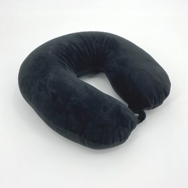 Bookishbunny U Shaped Micro Beads Microbead Neck Head Support Travel Pillow, 12"x12"x4" (SolidBlack)