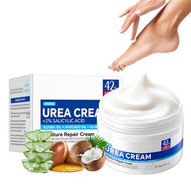 42% Urea Cream with 2% Salicylic Acid - Foot Moisturiser for Dry,Rough,Cracked Heels - Gentle Exfoliation Urea Foot Cream - Urea Cream 42 Percent for Feet - Multi-Purpose Cracked Heel Repair Cream