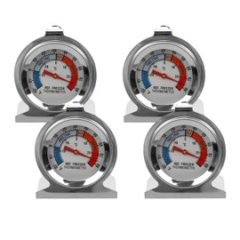 4-Pack Classic Series Large Dial Refrigerator Freezer Thermometer - Temperature Gauge for Fridge, Freezer, Cooler.