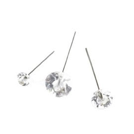 Diamante Decorative Pins - Perfect for Buttonholes for Weddings, Sewing, Bouquet Pins, Floristry Supplies,Hat Pins Or Crafting Floristry Pins: (Clear, 5mm (4cm x5mm Head))