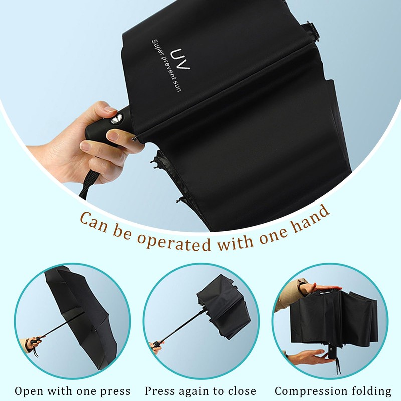 Desuibao Automatic Umbrella, Windproof Travel Umbrella, Retractable Folding Umbrella, Compact