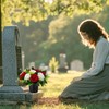 GeekLeaf 2 Pcs Artificial Flowers for Graves, Grave Flowers Pots