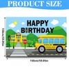 BLMHTWO School Bus Happy Birthday Backdrop, Back to school banner,