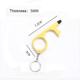 No-Touch Door Opener, 1pcs No-Touch Door Opener Opener Keyring Tool Safe Touch Key for Outdoor ATM Machine Elevator(Silver)