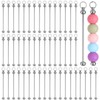 Homaisson 50 PCS Blank Beaded Keychain Bars, Metal Beading Sticks