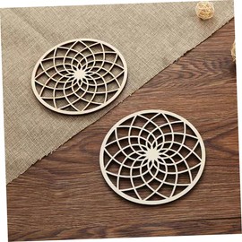 COLLBATH 10pcs Wooden Coaster Mats Heat Insulation Pads for Hot Pots Reusable Coasters with Stylish Design Wooden Trivet for Kitchen and Dining Table Scald Protection