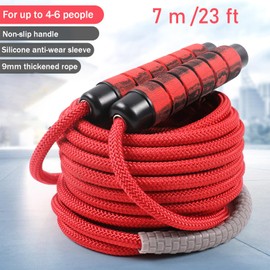 23 FT Long Jump Rope for Kids Adults,Double Dutch Jump Rope,Adjustable Skipping Ropes with High-strength Nylon Braided Rope Core,360°Rotation Not Entangled,Long Enough for 4-6 Jumpers.