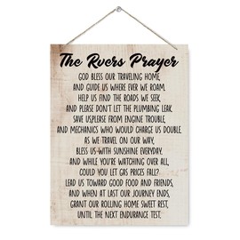 Camping Decor, Funny Camping Sign - The RVers Prayer God Bless Our Traveling Home, Wood Hanging Sign, Home RV Camper Decor, Camper Decorations Accessories for Inside, Campers Gifts