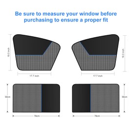 Car Window Shades,Magnetic Single-Deck Side Window Sun Shades with Half Shade, Front Car Window Covers Blocks Heat and UV Rays Glare for Driver (Left and Right for Front)