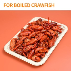 Celel 50 Pack 14 inch Disposable Food Trays Crawfish Trays, Large Paper Plates 14 inch Large Disposable Plates for Seafood Boil, BBQ, Dessert, Crawfish Boil Party Supplies