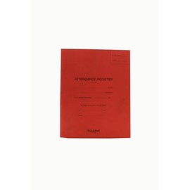 Exacompta - Ref E100Z - Guildhall Attendance Register (24 Pages) - 326 x 205mm in Size, 50 Entries Per Page, 3 Terms, 5 Days, Pre-Printed, 70gsm Paper - Red Cover