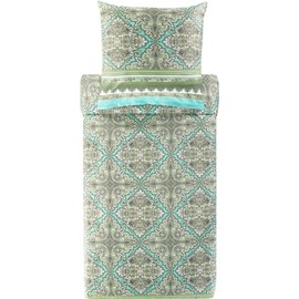 Bassetti Marechiaro 9327377 Bed Linen + 1 Pillowcase 100% Cotton Satin Pistachio Green V1 Dimensions: 135 x 200 cm + 1 K 80 x 80 cm