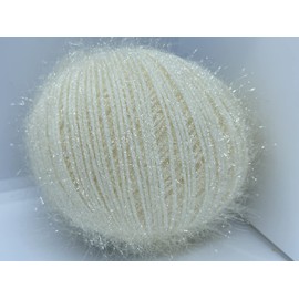 Sparkle Soft Cream - Ice Yarns Metallic Lurex Nylon Eyelash Yarn 50gr 153yds