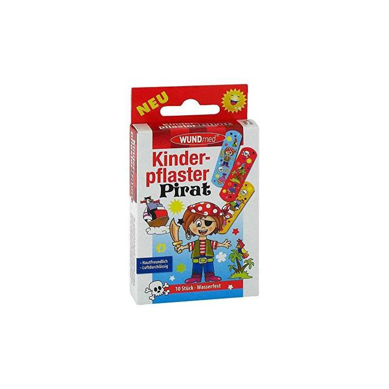 Wundmed Pirate Plasters Waterproof Quality Dermatologically Tested for Kids -
