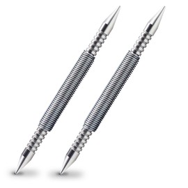 PMIIO Dual Head Nail Setter Spring Loaded Nail Set Spring Nail Punch Hammerless Tool Kit 1/32″& 1/16″ Tools 3500 PSI Striking Force Counter Punch - 2 PCS